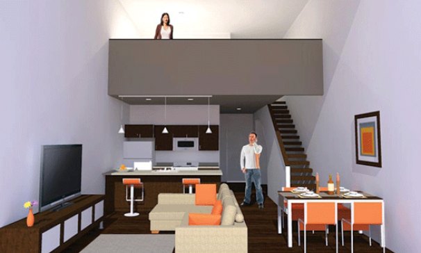 Living Room and Loft Above