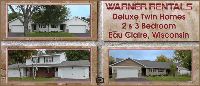 Link to Warner Rentals Twin Homes rental listings in Eau Claire WI.
