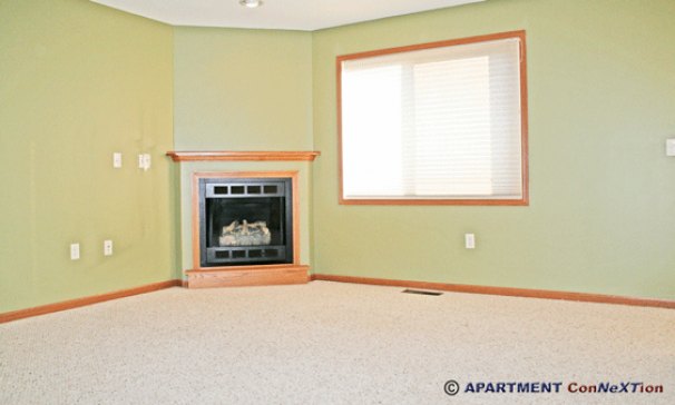 Living Room with Corner Fireplace