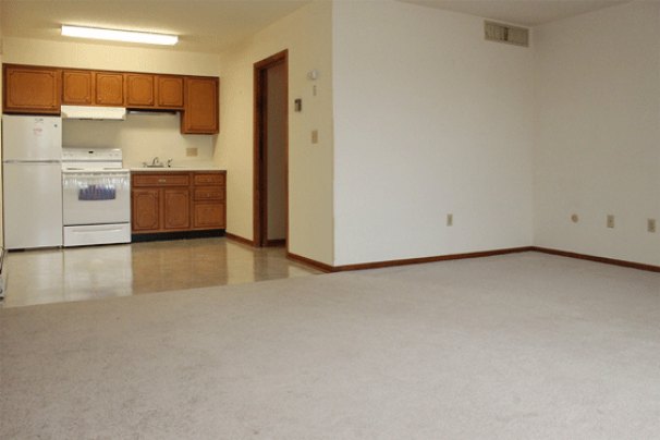 Living / Sleeping Room (looking to kitchen)