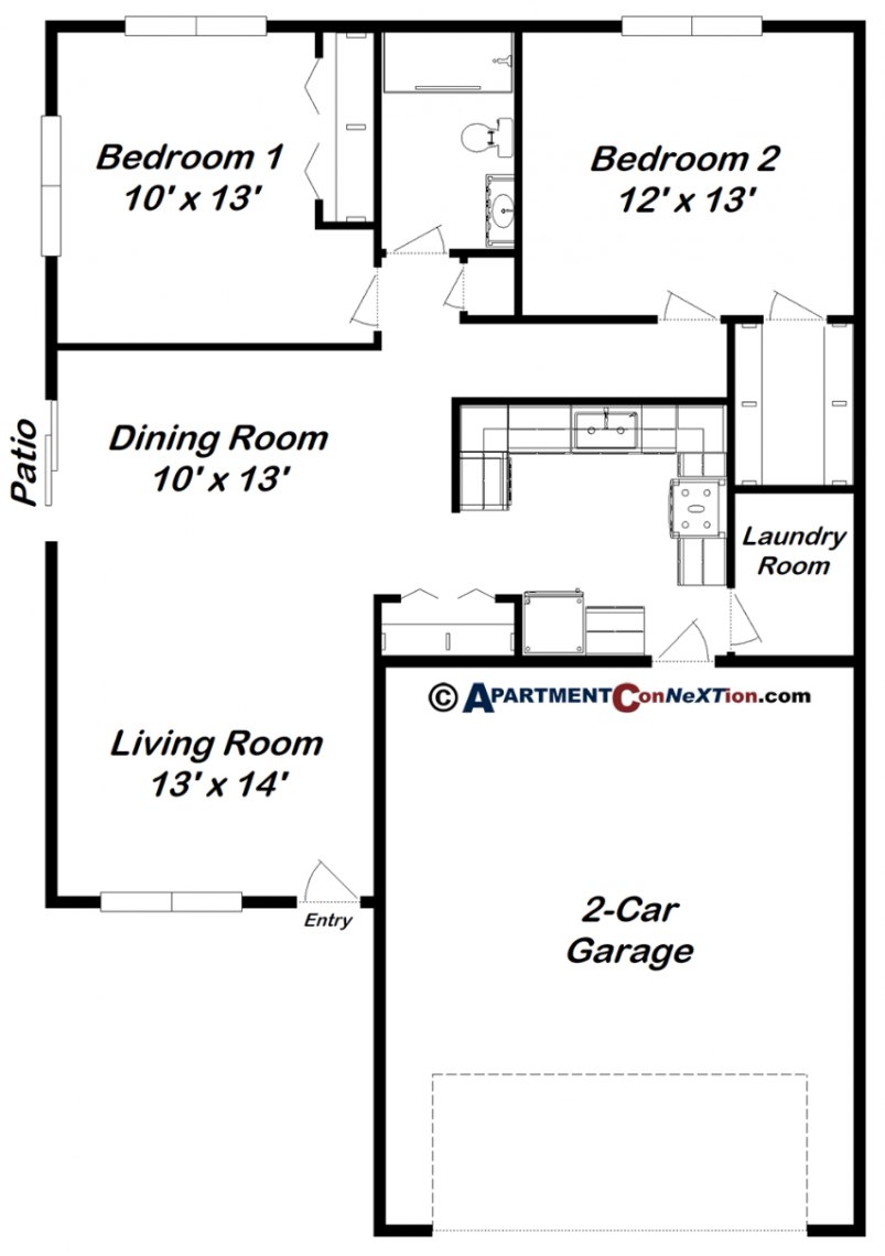2-Bedroom Floor Plan