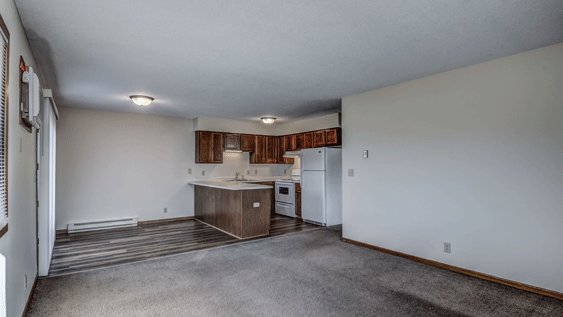 Kitchen & Dining from Living Room